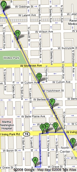 Logan Square Chicago Pub Crawl Map